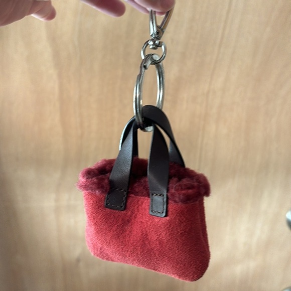 UGG Australia Red Charm Keychain Mini Micro Bag Clip Vintage Y2K Shearling Suede - Picture 5 of 5